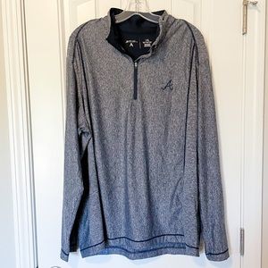 ⚡️Atlanta Braves Antigua navy blue pull over EUC